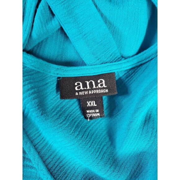 Ana Blue Sleeveless Shirt Tank Top Womens Plus Size 2x XXL - Picture 3 of 3